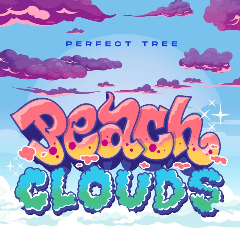 Peach Clouds van Perfect Tree